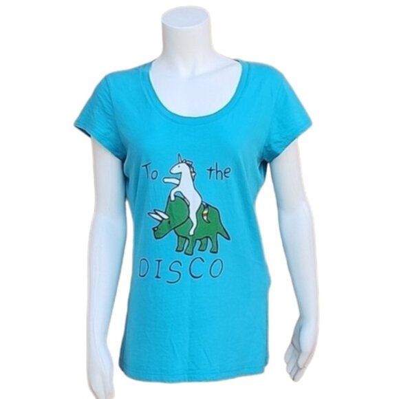 Y2K VIBE RAINBOW UNICORN DINO Graphic Tee XL To the Disco Kawaii Punk Goth - Picture 7 of 17